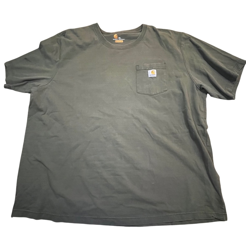 Carhartt Mens Workwear Pocket T-Shirt 2XL Olive‎ Green Original Fit Short Slev